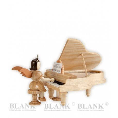 Blank-Engel am offenen Flügel Pianist