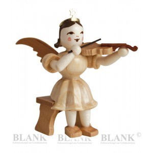 Sitzender Blank-Engel mit Violine