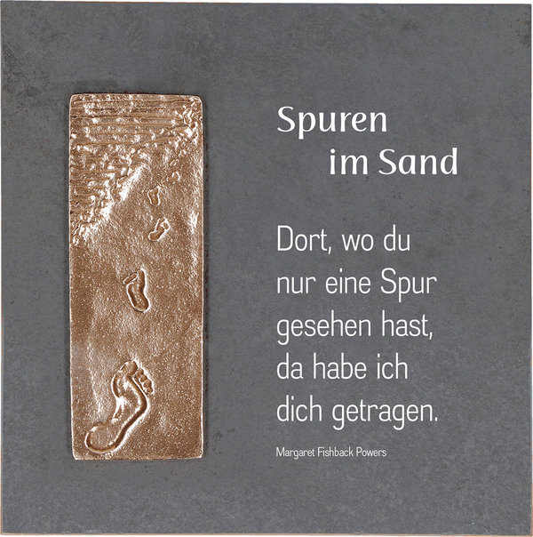 Schiefertafel "Spuren im Sand"