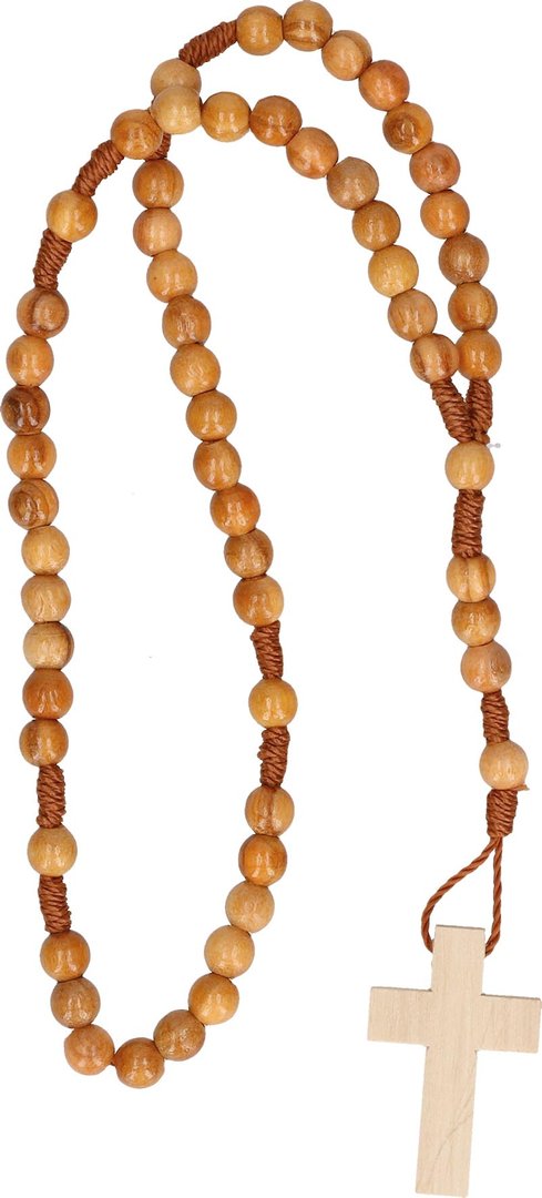 Rosary, brown wood pearls