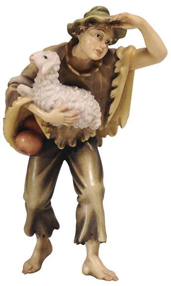 Junge mit Schaf im Arm