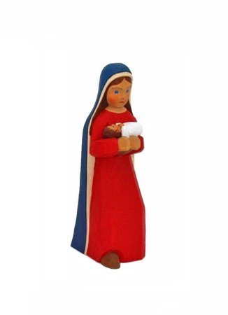 Maria laufend mit dunkelhaarigem Jesuskind