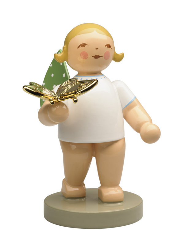 Engel "Träumer" mit Schmetterling Gold Edition
