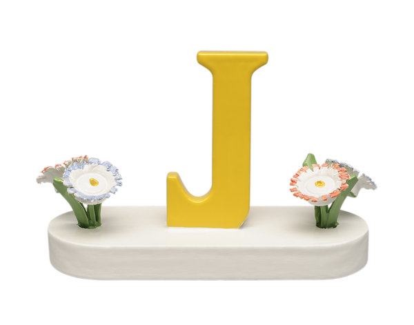 Buchstabe mit Blumen "J"
