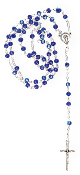 Rosary Dark Blue Glass Pearls