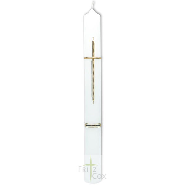 Kerze "Crucis" mit goldenem Kreuz 40 cm