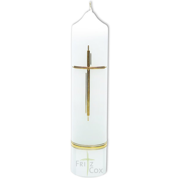 Kerze "Crucis" mit goldenem Kreuz 26,5 cm