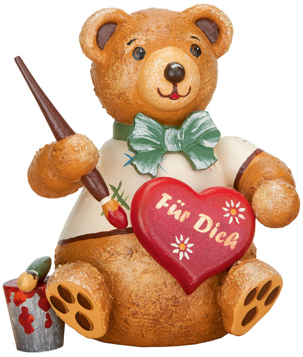 Herzelmaler - Teddy mit Pinsel und Herz
