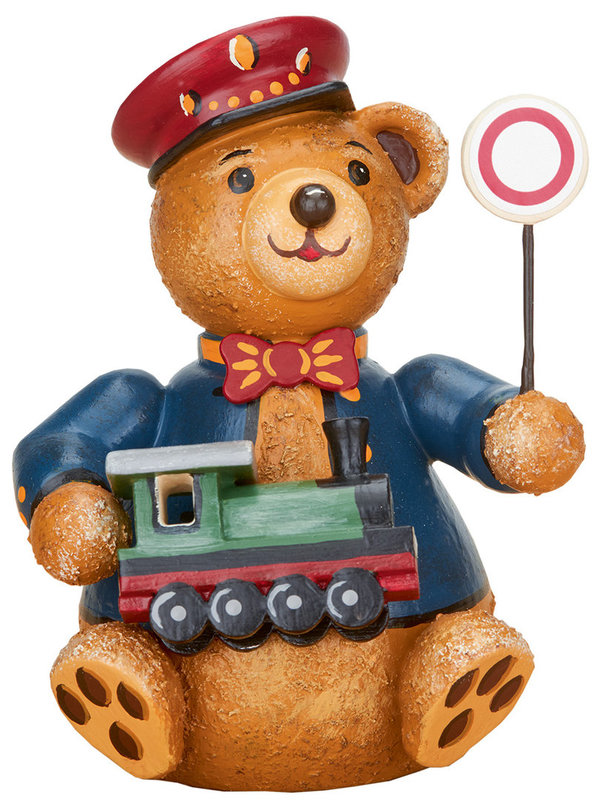Eisenbahner - Teddy mit Lok und Schaffnerkelle