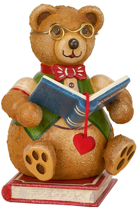 Bücherwurm - Teddy mit Buch und Brille